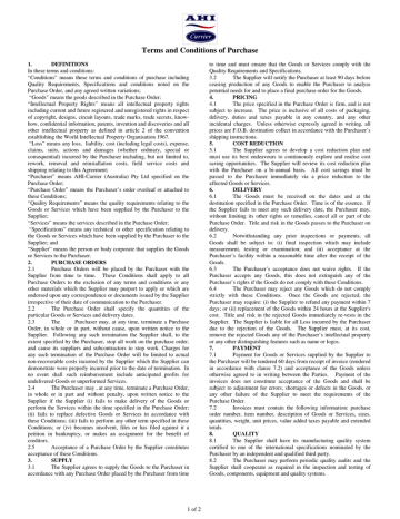 Terms & Conditions for purchase Terms & Conditions for purchase