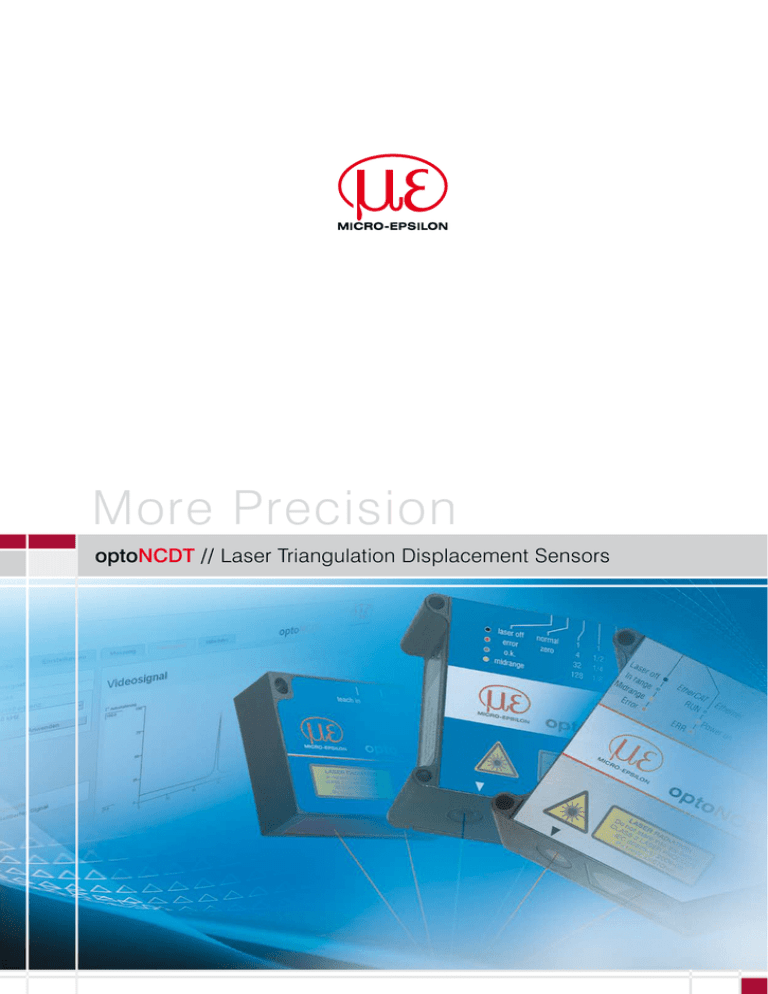 Laser displacement sensors (triangulation) "optoNCDT" Laser displacement sensors (triangulation) "optoNCDT"