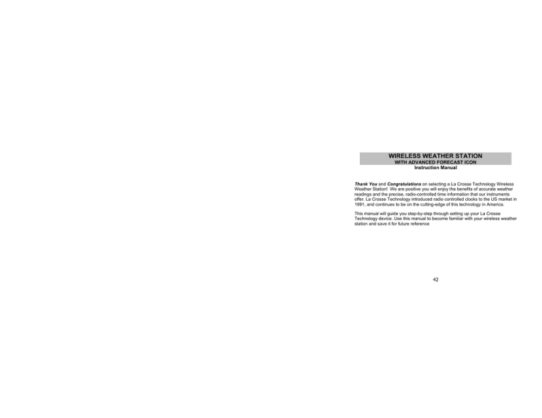 La Crosse Technology WS-9611U User manual La Crosse Technology WS-9611U User manual