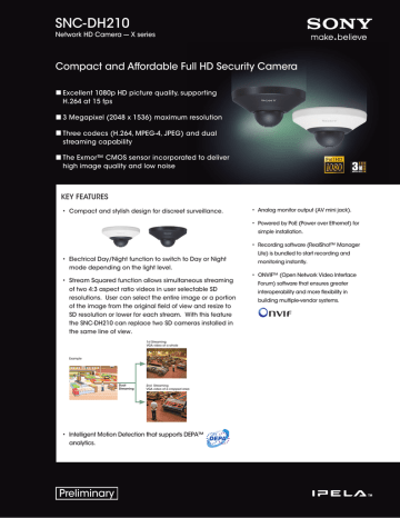 Sony SNC-DH210 IP Dome cameras datasheet Sony SNC-DH210 IP Dome cameras datasheet