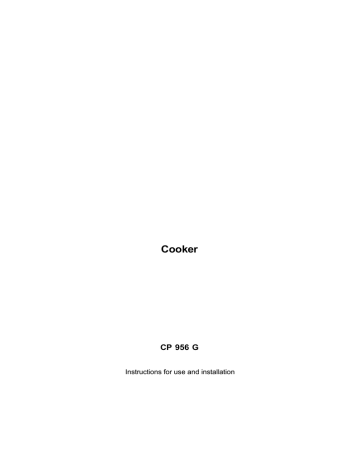 Scholtes CP 956 G User manual Scholtes CP 956 G User manual
