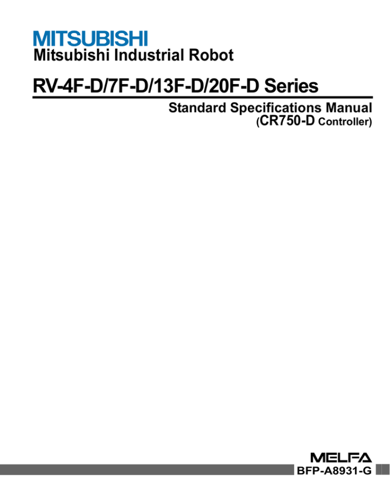 RV-4F-D/7F-D/13F-D/20F-D Series Standard Specification Manual (CR750 RV-4F-D/7F-D/13F-D/20F-D Series Standard Specification Manual (CR750