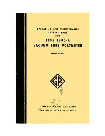 1800-A VTVM, Manual 1800-A VTVM, Manual