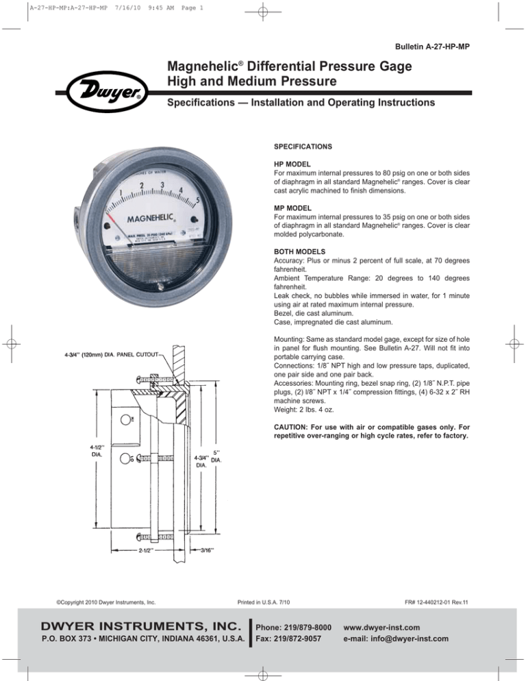 Dwyer SERIES 2000 User manual Dwyer SERIES 2000 User manual