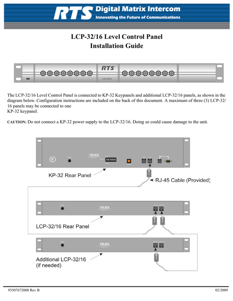 RTS Lcp-32-16 User manual RTS Lcp-32-16 User manual