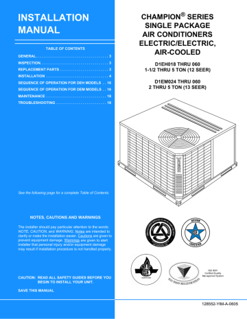 Inst Manual D1EH 18-42 1ph Inst Manual D1EH 18-42 1ph