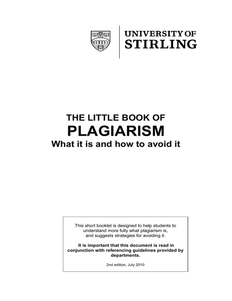 Little Book of Plagiarism Little Book of Plagiarism