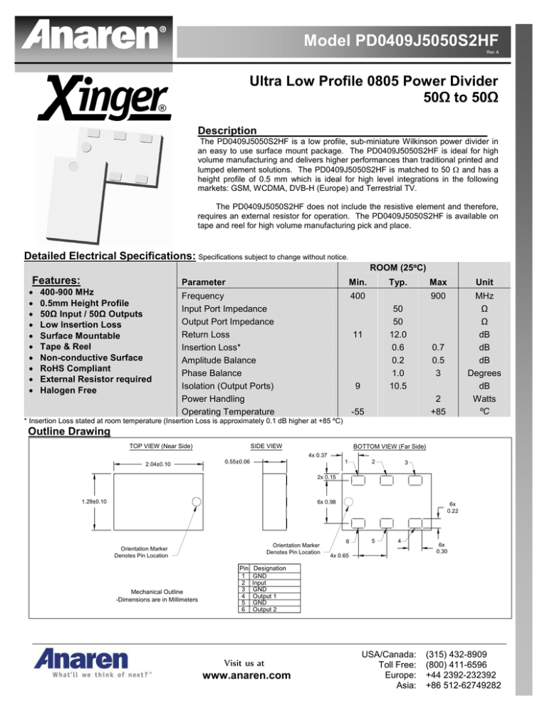 PD0409J5050S2HF Datasheet RevA PD0409J5050S2HF Datasheet RevA