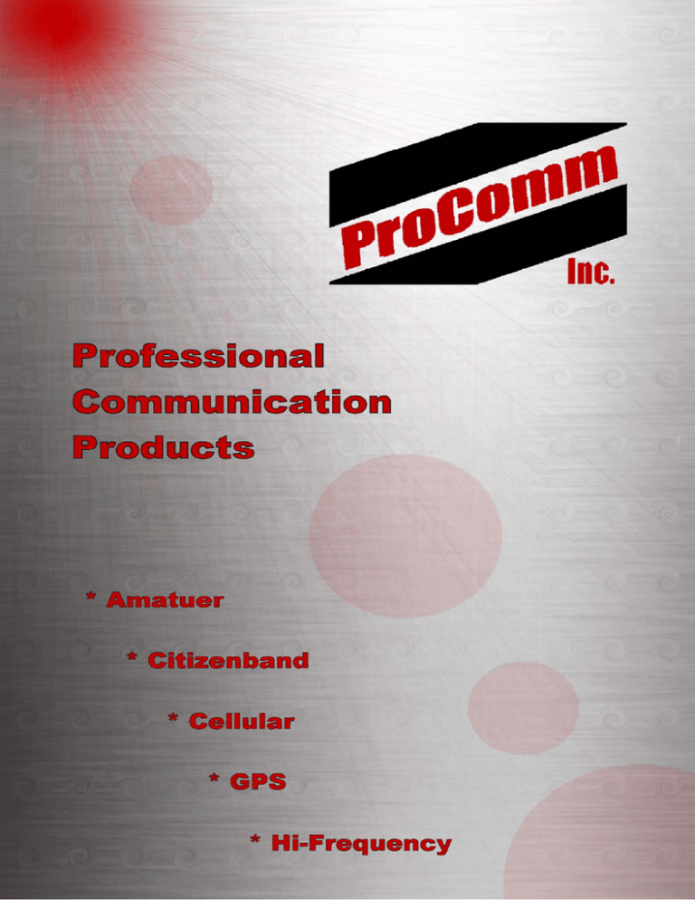 ProComm Products Catalog ProComm Products Catalog