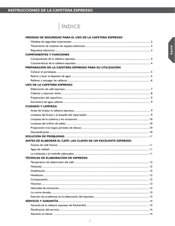 Medidas de seguridad para el uso de la cafetera espresso Medidas de seguridad para el uso de la cafetera espresso