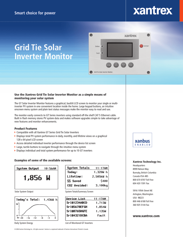 Grid Tie Solar Inverter Monitor Smart choice for power Grid Tie Solar Inverter Monitor Smart choice for power
