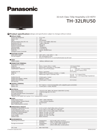 TH-32LRU50 TH-32LRU50