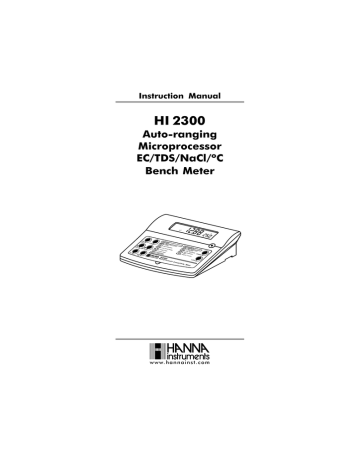 Hanna Instruments Hi Instruction Manual Manualzz