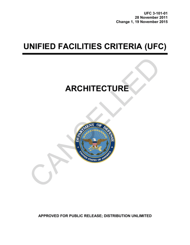 CANCELLED UNIFIED FACILITIES CRITERIA (UFC) ARCHITECTURE CANCELLED UNIFIED FACILITIES CRITERIA (UFC) ARCHITECTURE