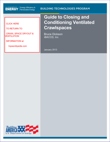 Guide to Closing and Conditioning Ventilated Crawlspaces Guide to Closing and Conditioning Ventilated Crawlspaces