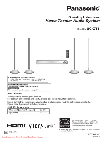 Panasonic SC-ZT1 User Guide Manual Pdf Panasonic SC-ZT1 User Guide Manual Pdf