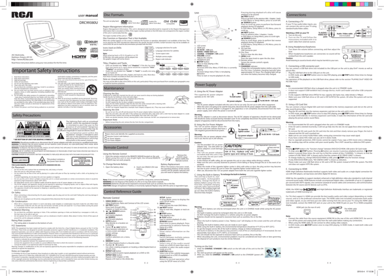 DRC99380U Product Manual DRC99380U Product Manual