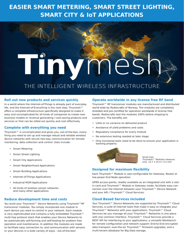 TinyMesh Brochure 2015 TinyMesh Brochure 2015