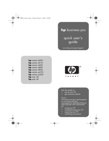 HP (Hewlett-Packard) vl830 Personal Computer User manual | Manualzz