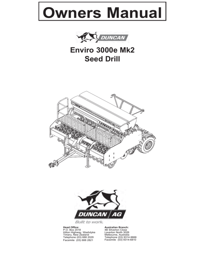 Duncan Enviro 3000e User manual Duncan Enviro 3000e User manual