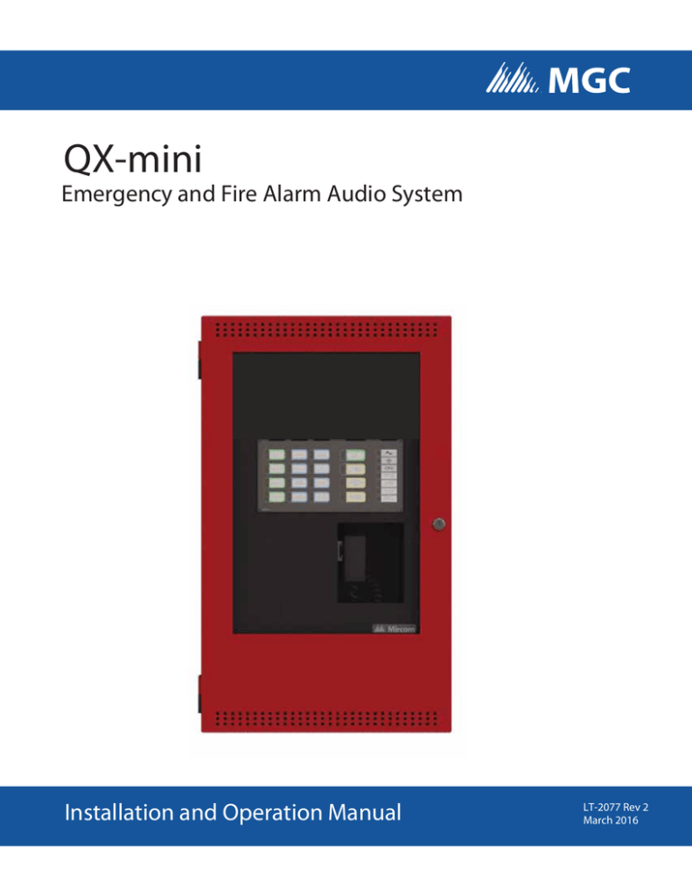 LT-2077 QX-MINI Installation and Operation Manual (EN) LT-2077 QX-MINI Installation and Operation Manual (EN)