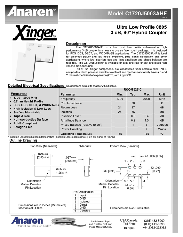 C1720J5003AHF Data Sheet Rev A C1720J5003AHF Data Sheet Rev A