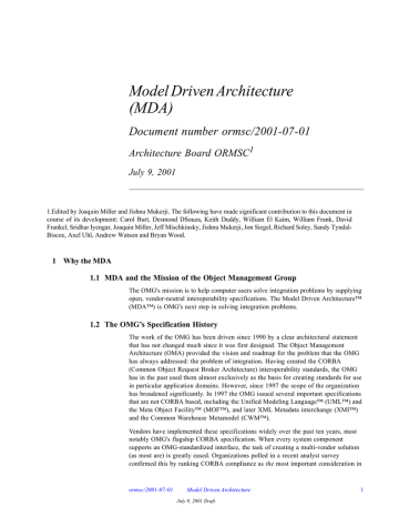 2 - Model Driven Architecture 2 - Model Driven Architecture