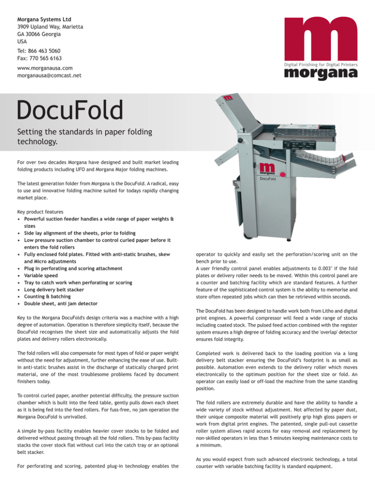 USA 2010 DocuFold Data Sheet USA 2010 DocuFold Data Sheet