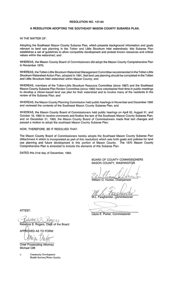 Southeast Mason County Subarea Plan Southeast Mason County Subarea Plan