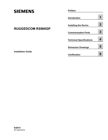 Siemens RUGGEDCOM RS900GP Installation manual | Manualzz