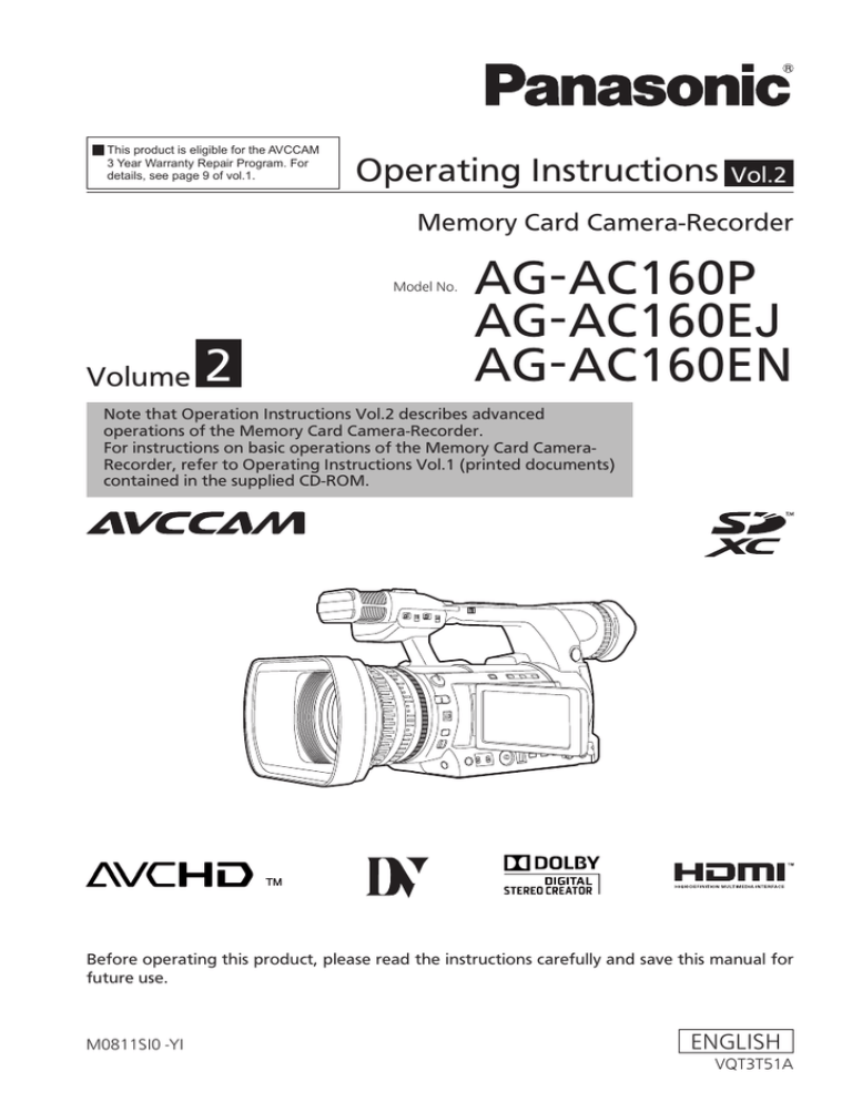 PDF Manual for Panasonic AG PDF Manual for Panasonic AG