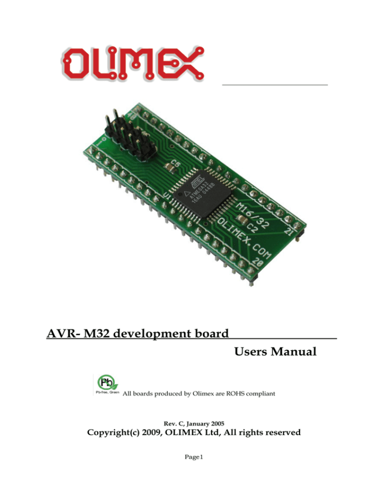 AVR-M32 User Manual AVR-M32 User Manual