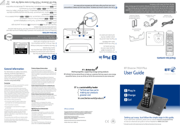 BT Diverse 7410 Plus Cordless phone Quick Start Guide | Manualzz