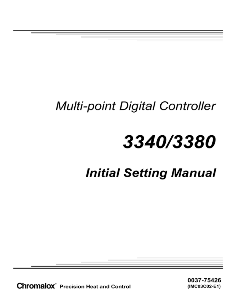 Chromalox 3340, 3380 User manual Chromalox 3340, 3380 User manual