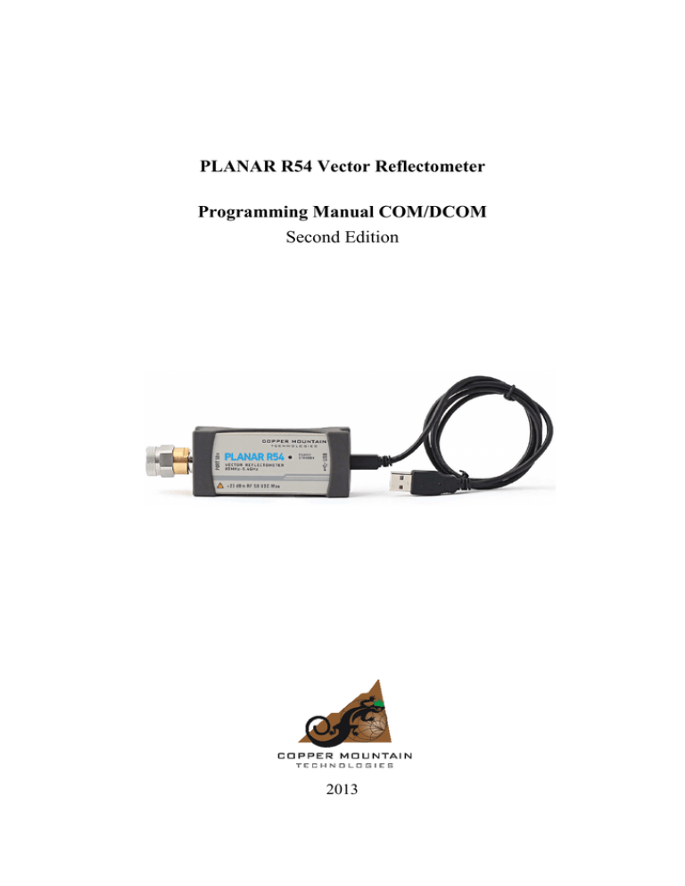 Planar R54 Programming Manual Planar R54 Programming Manual