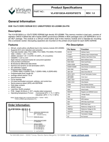 datasheet for VL41B1G63A datasheet for VL41B1G63A