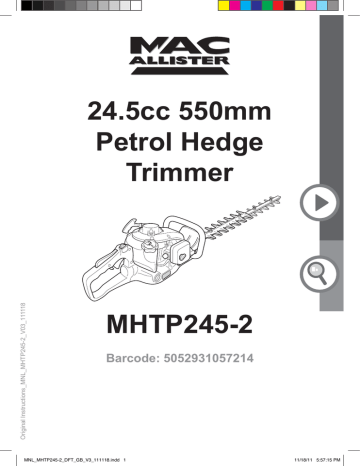 MacAllister MHTP245 2 Hedge Trimmer Operating Instructions Manualzz