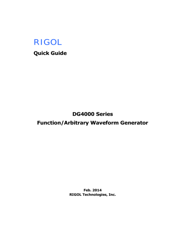 DG4000 Quick Guide DG4000 Quick Guide