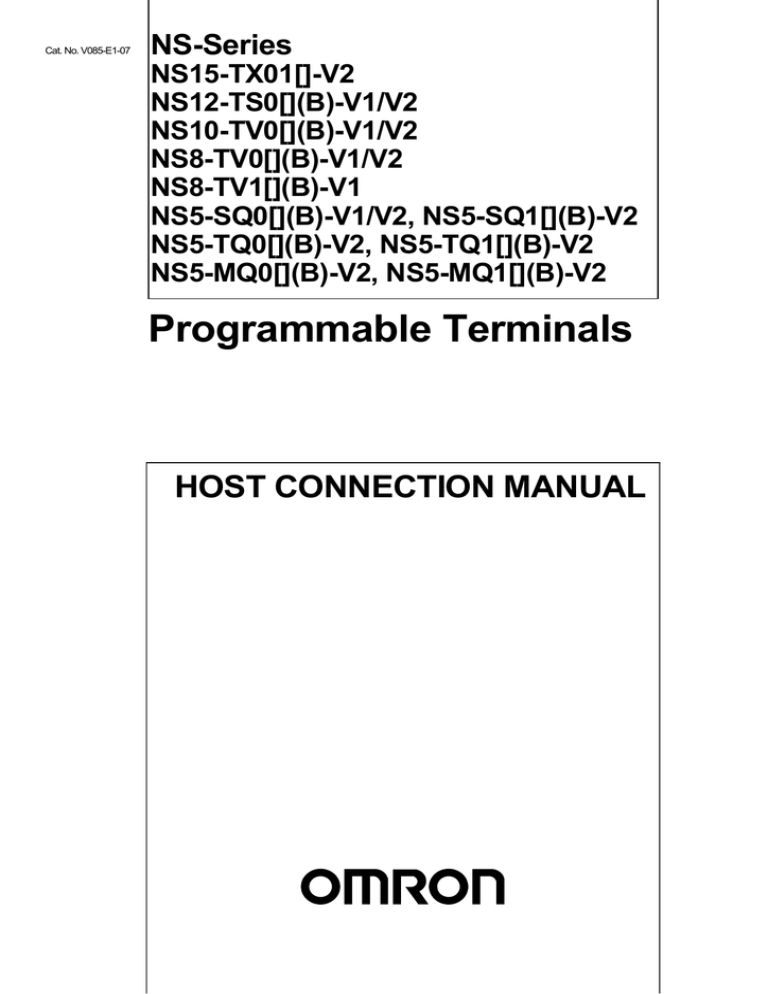 NS series Host Connection Manual NS series Host Connection Manual