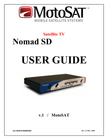 MotoSAT Nomad SD User manual | Manualzz