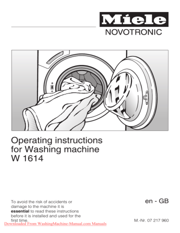 Miele W 1614 Operating manual | Manualzz