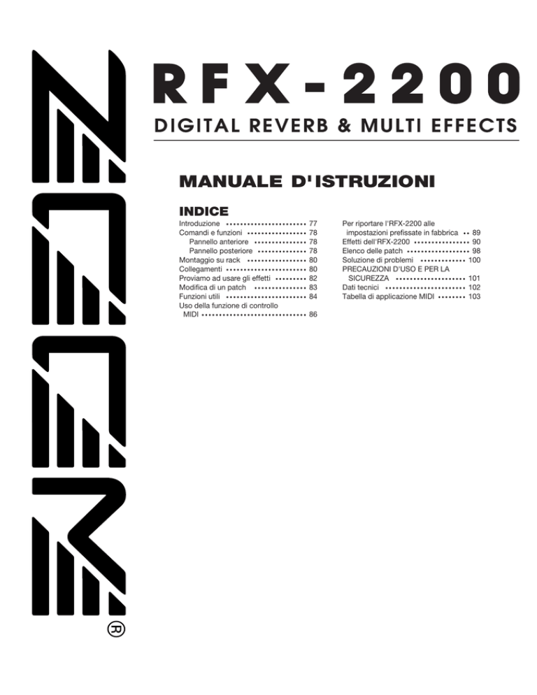 RFX-2200 Manuale Operativo (Italian) RFX-2200 Manuale Operativo (Italian)