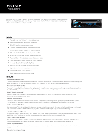 CDXGT575UP MFG SPEC SHEET CDXGT575UP MFG SPEC SHEET