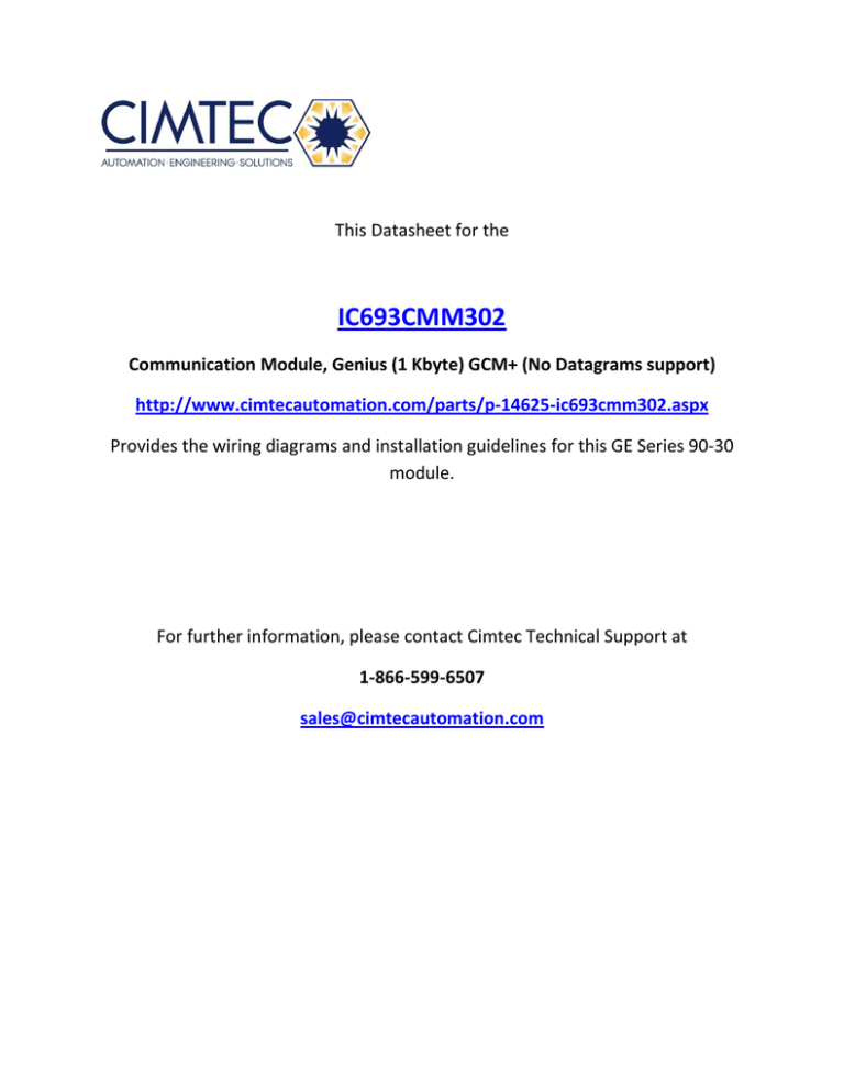 IC693CMM302 IC693CMM302