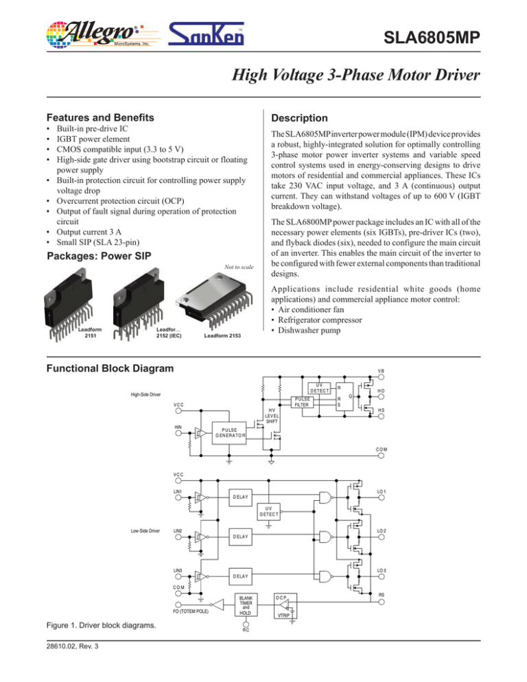 datasheet for SLA6805MP by Allegro MicroSystems, Inc. datasheet for SLA6805MP by Allegro MicroSystems, Inc.