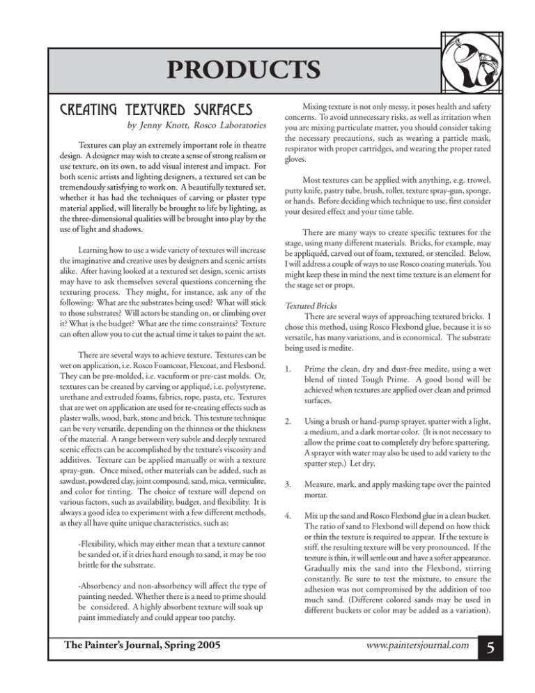 “Creating Textured Surfaces” Painter’s Journal “Creating Textured Surfaces” Painter’s Journal
