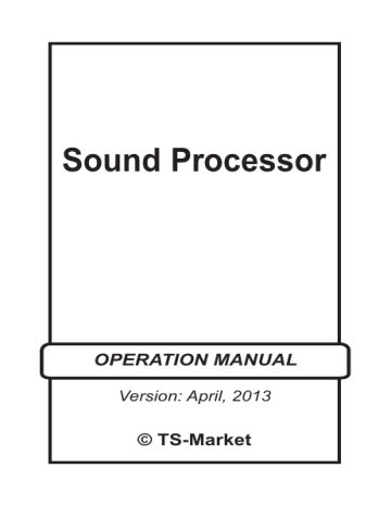 Operation manual for EMPlus program. Version May 2014. Soundprocessor Manual Operation manual for EMPlus program. Version May 2014. Soundprocessor Manual