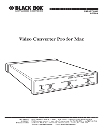 Black Box AC076A Instruction manual | Manualzz Black Box AC076A Instruction manual | Manualzz