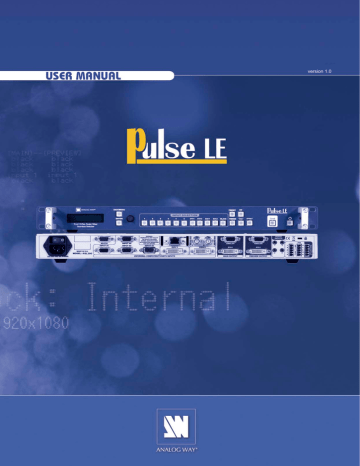 Analog Way PLS200 Switcher User Guide Analog Way PLS200 Switcher User Guide