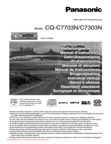 Panasonic CQ-C7303N User Guide Manual Panasonic CQ-C7303N User Guide Manual